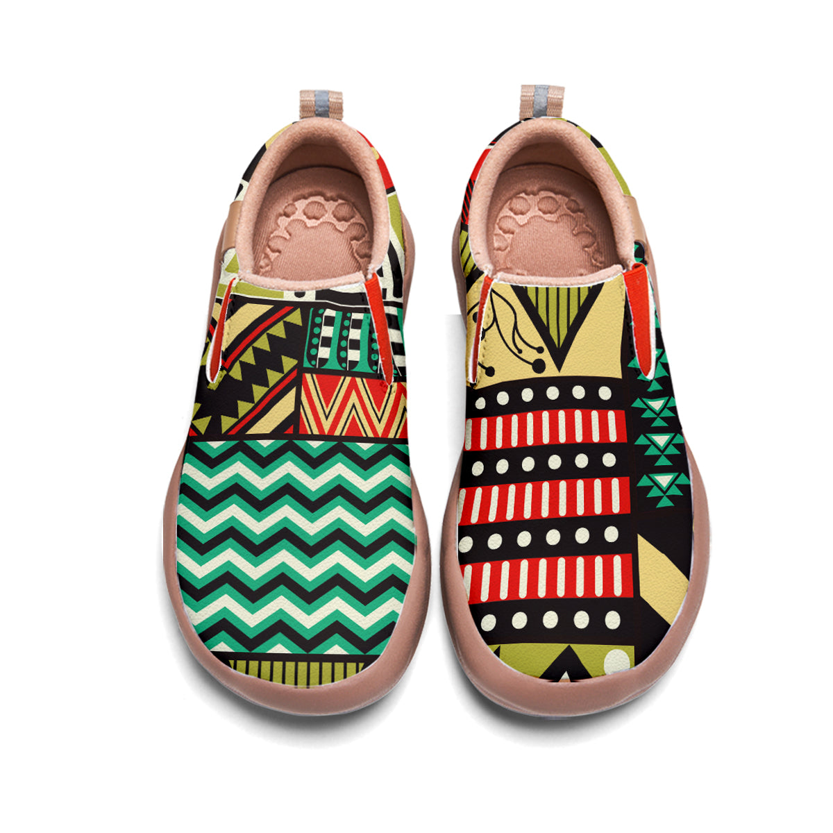 African Tribal Pattern Patchwork Slip On