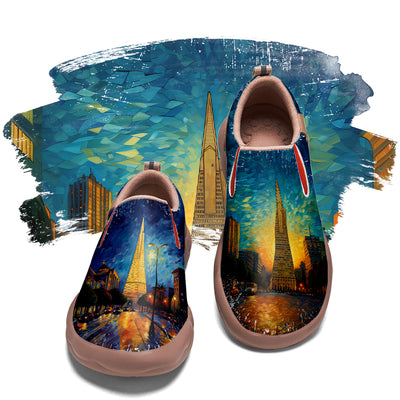 Starry Night San Francisco City Slip On