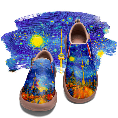 Starry Night Toronto City Slip On