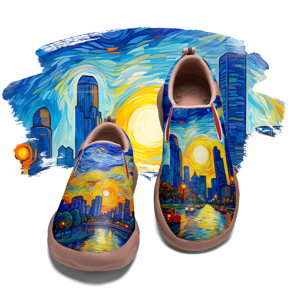 Starry Night Houston City Slip On