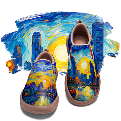 Starry Night Houston City Slip On