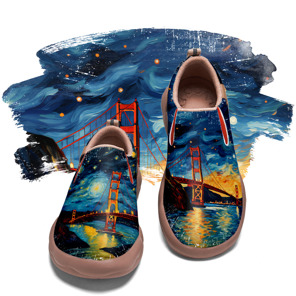 Starry Night San Francisco City Slip On