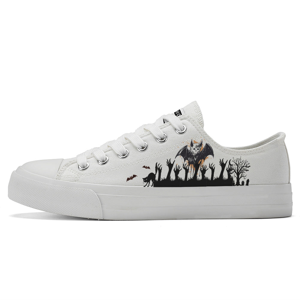 Halloween Bat Low Top Canvas Shoes