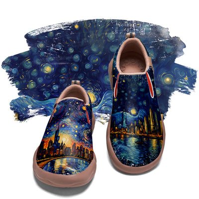 Starry Night Chicago City Slip On