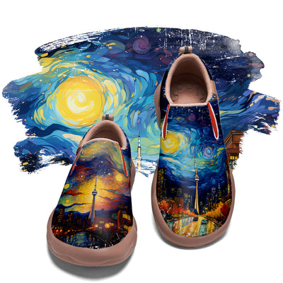 Starry Night Toronto City Slip On