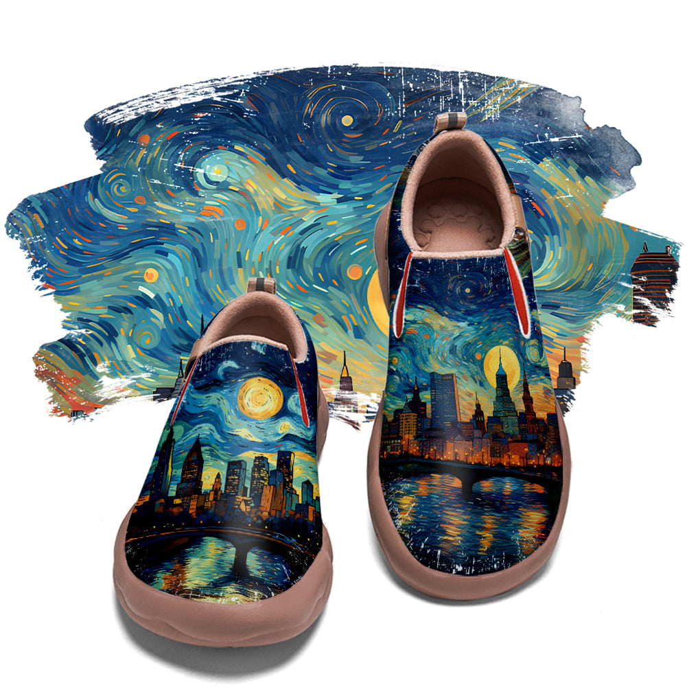 Starry Night Philadelphia City Slip On