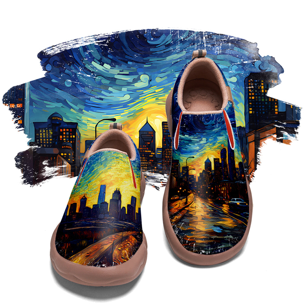 Starry Night Dallas City Slip On