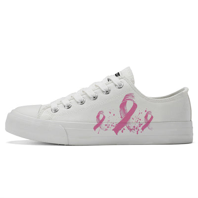 Breast Cancer Low Top Canvas Shoes