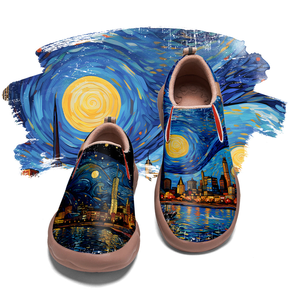 Starry Night Milwaukee City Slip On