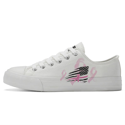 Breast Cancer Low Top Canvas Shoes