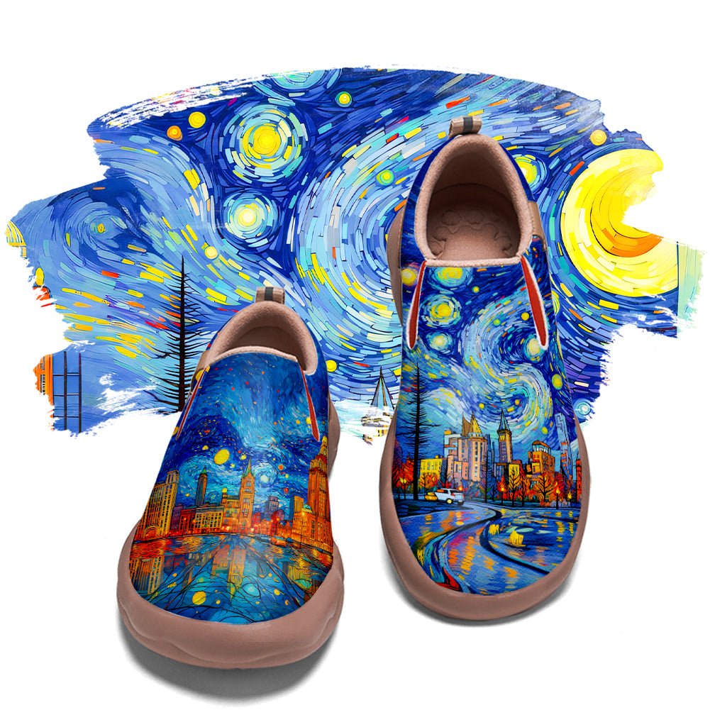 Starry Night Detroit City Slip On