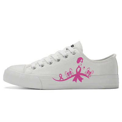 Butterfly Breast Cancer Low Top Canvas Shoes