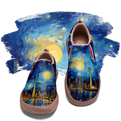 Starry Night Toronto City Slip On