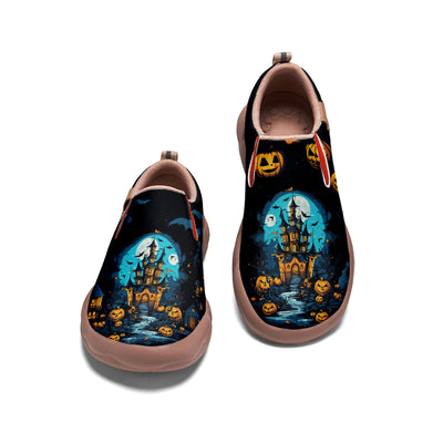 Halloween Pumpkin Castle Kids Slip On