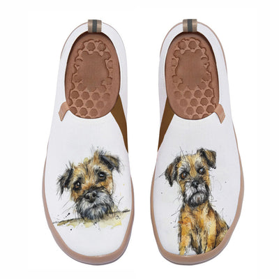 Dog hand drawing Knitted Slip On