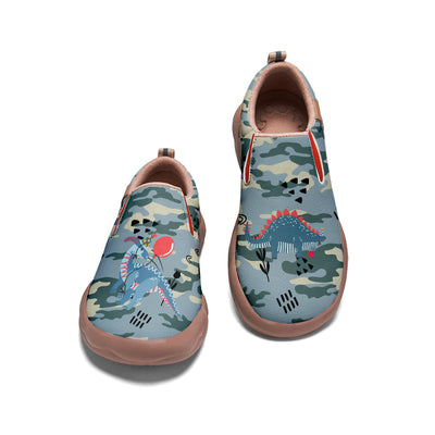 Blue Camouflage Dinosaur Slip On