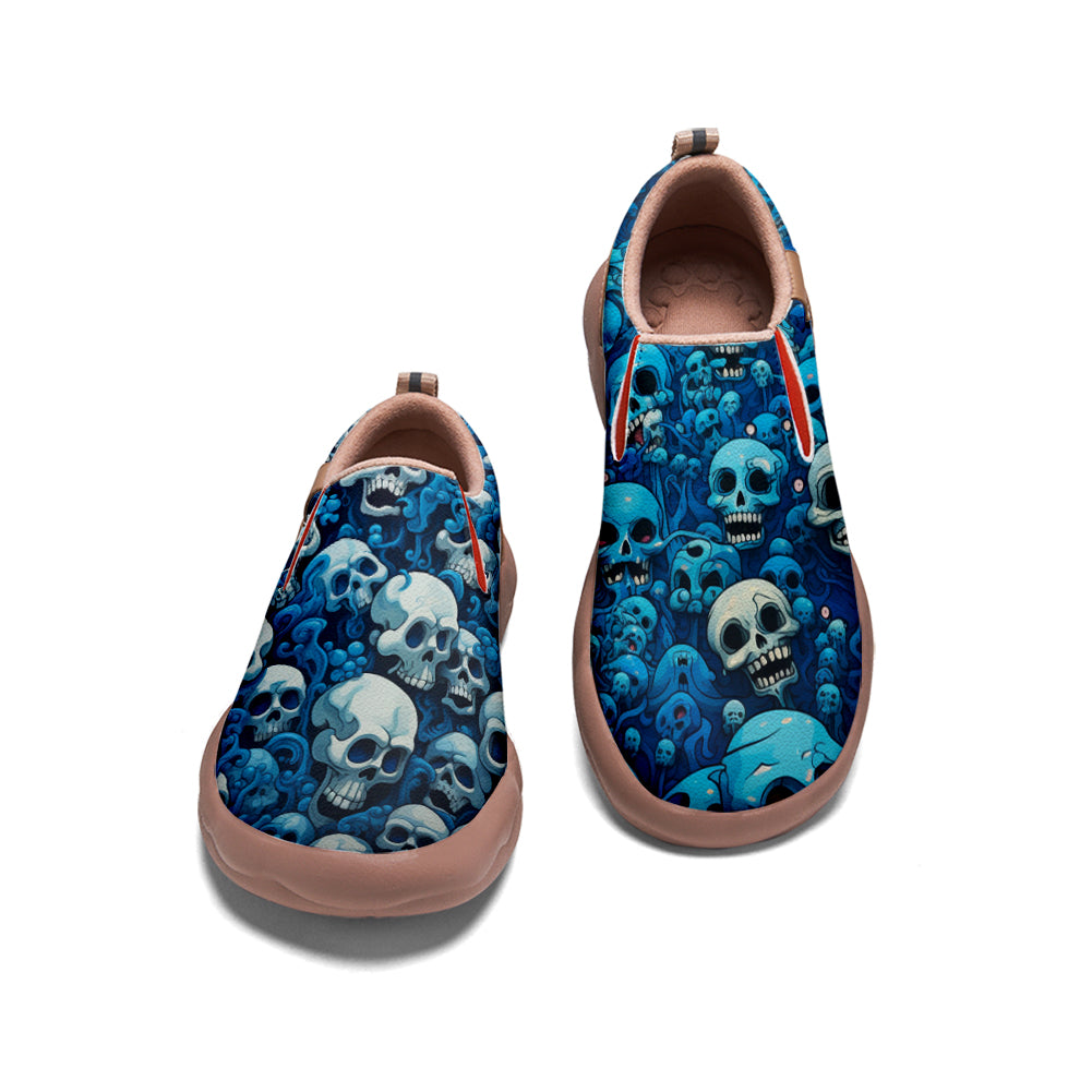 Blue Skull Slip On