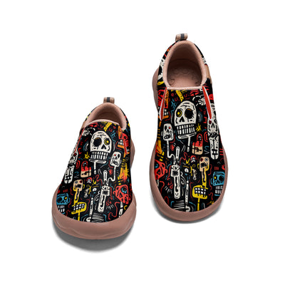 Colorful Graffiti Skull Slip On