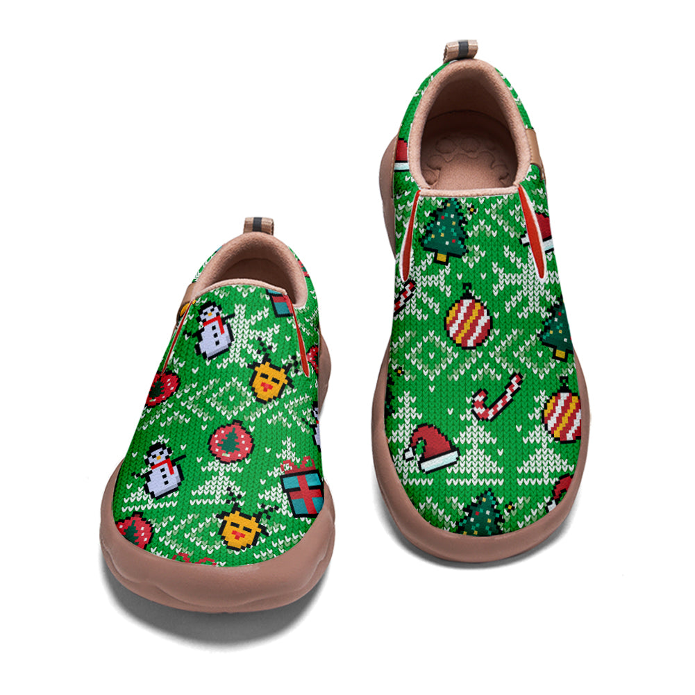 Pixel Christmas Snowman Slip On