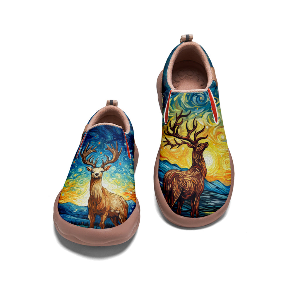 Starry Night Deer Slip On