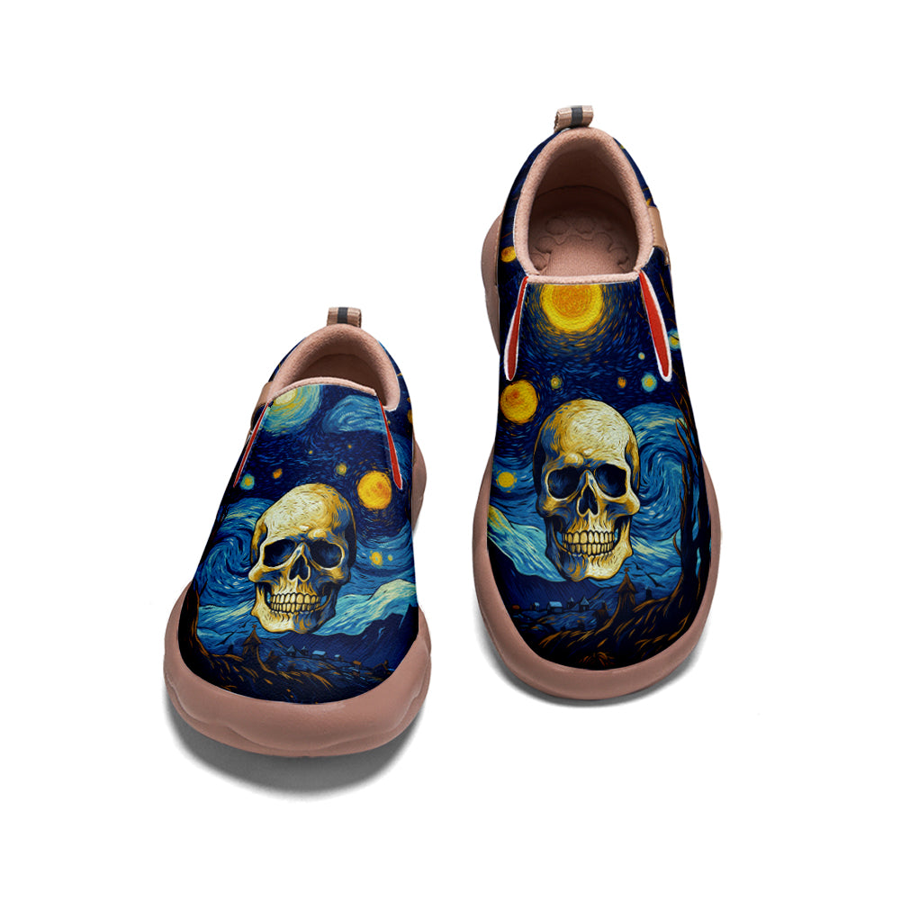 Starry Night Skull Slip On