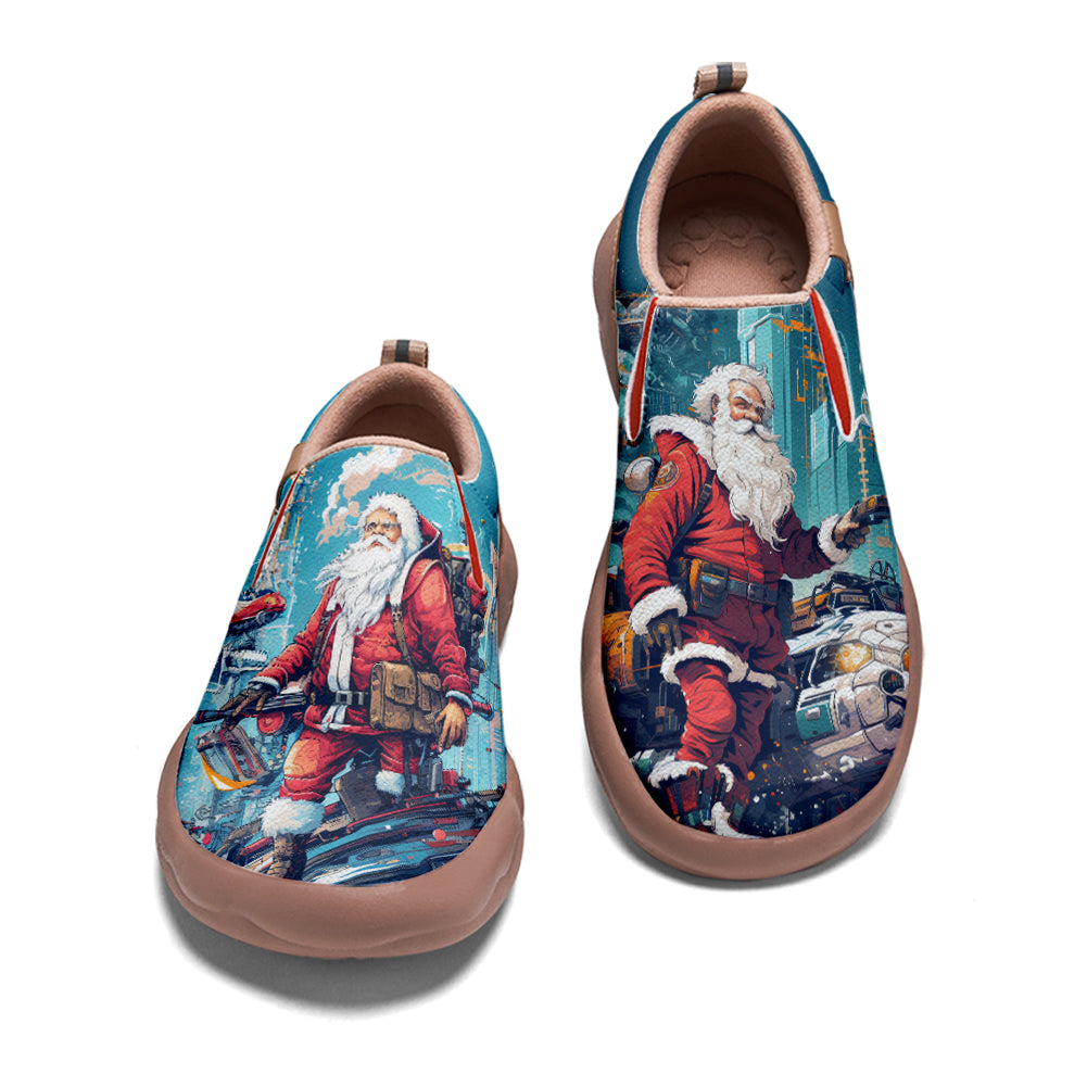 Cyberpunk Style Santa Claus Kids Slip On