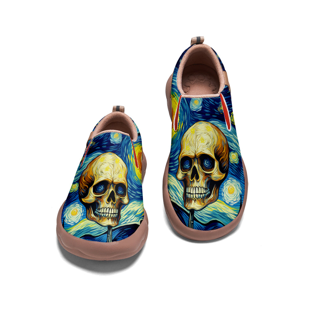 Starry Night Skull Slip On