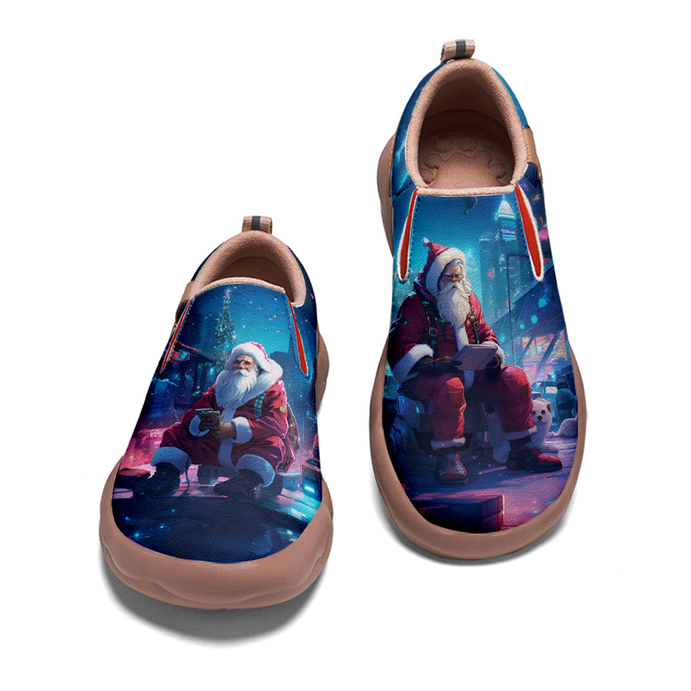 Cyberpunk Style Santa Claus Kids Slip On