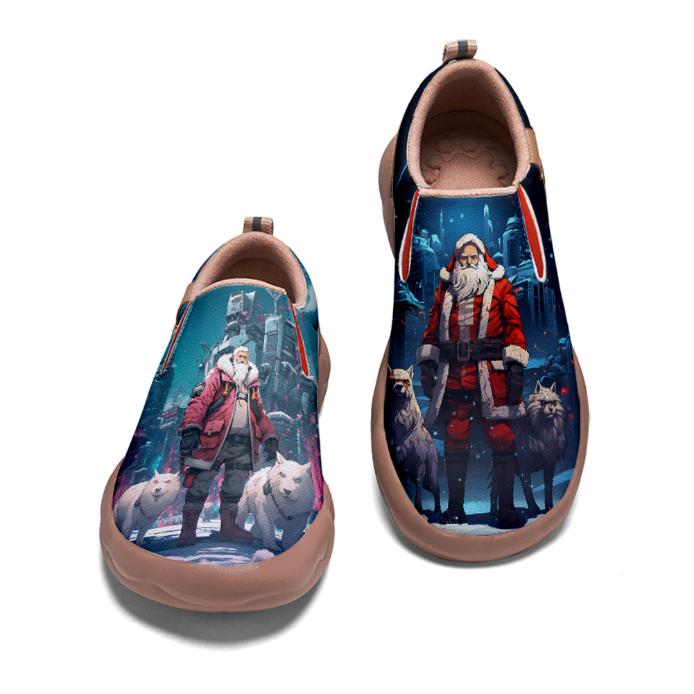 Cyberpunk Style Santa Claus Kids Slip On