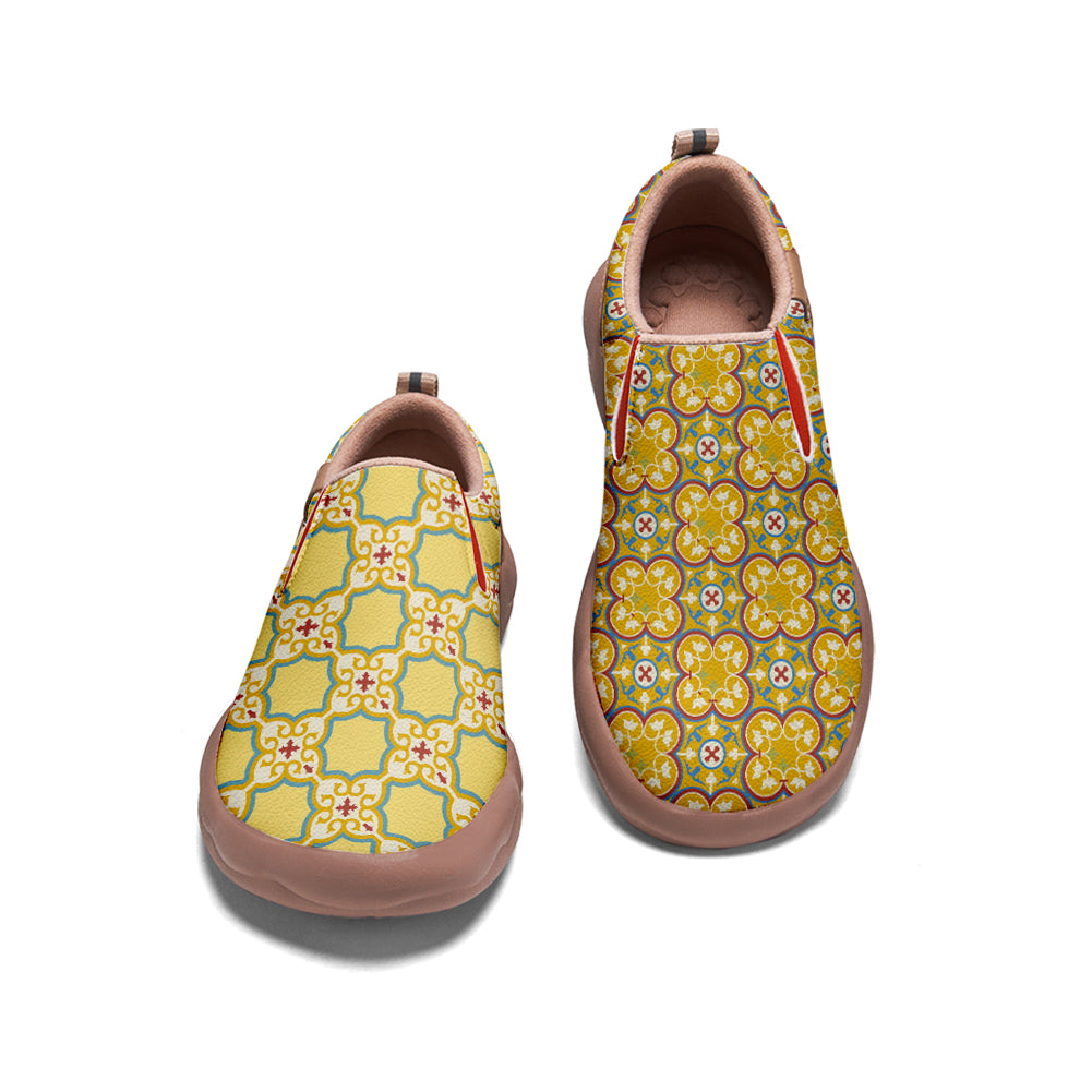 Yellow Tile Pattern Slip On