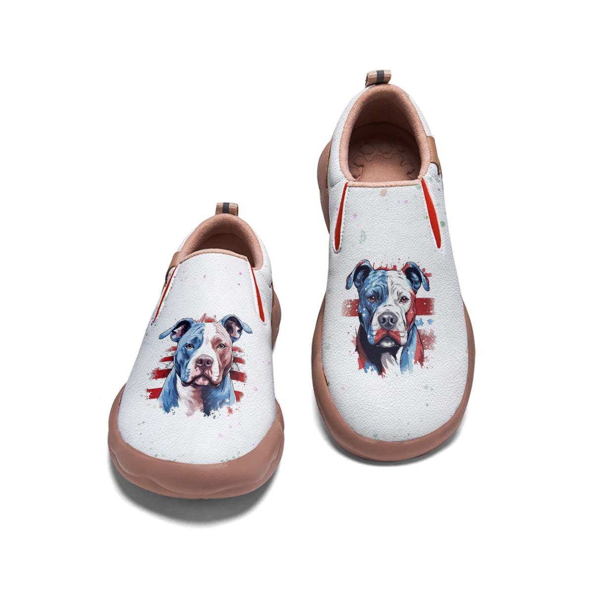 American Flag Pug Dog Slip On