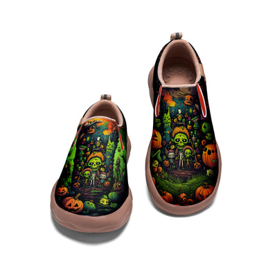 Halloween Pumpkin Zombie Kids Slip On