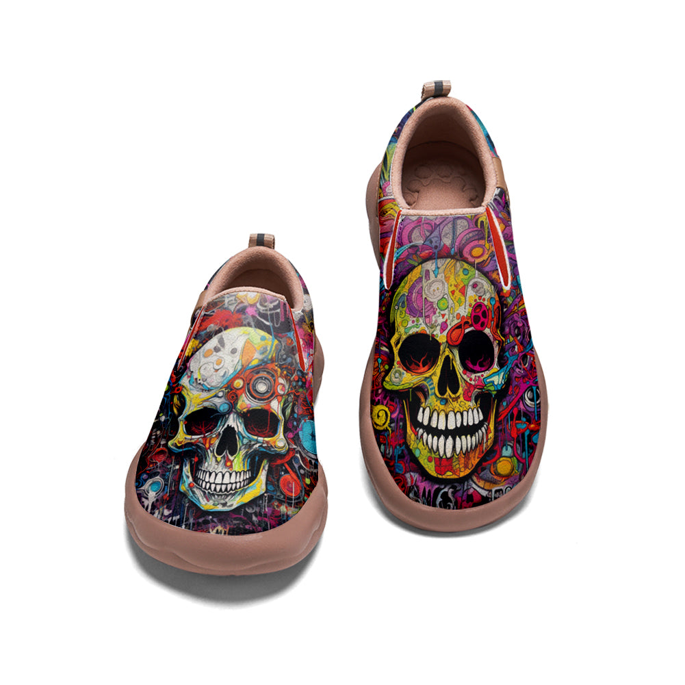 Colorful Skull Slip On