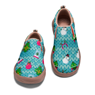 Pixel Christmas Snowman Slip On