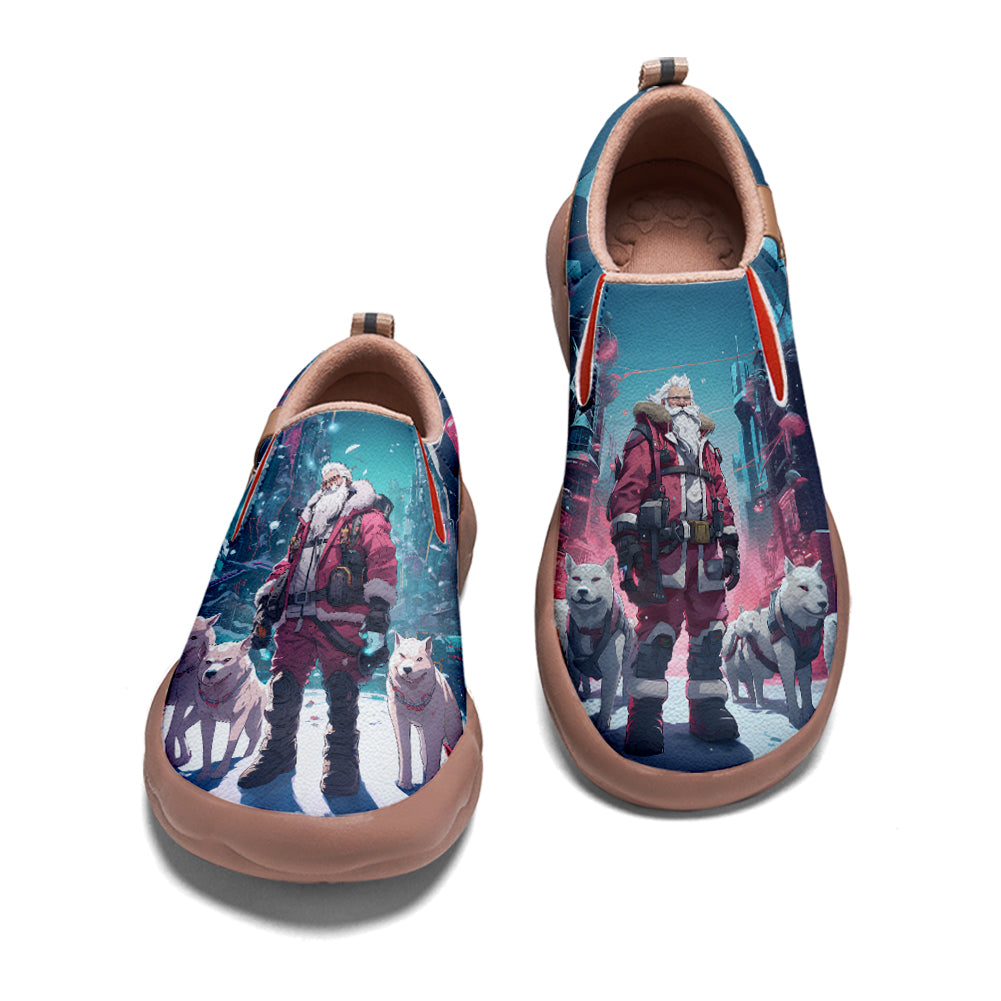 Cyberpunk Style Santa Claus Kids Slip On