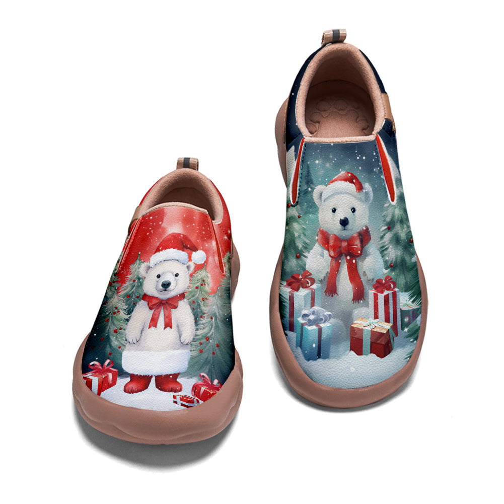 Christmas Polar Bear Kids Slip On