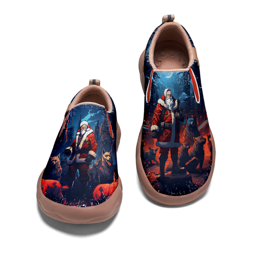 Cyberpunk Style Santa Claus Kids Slip On