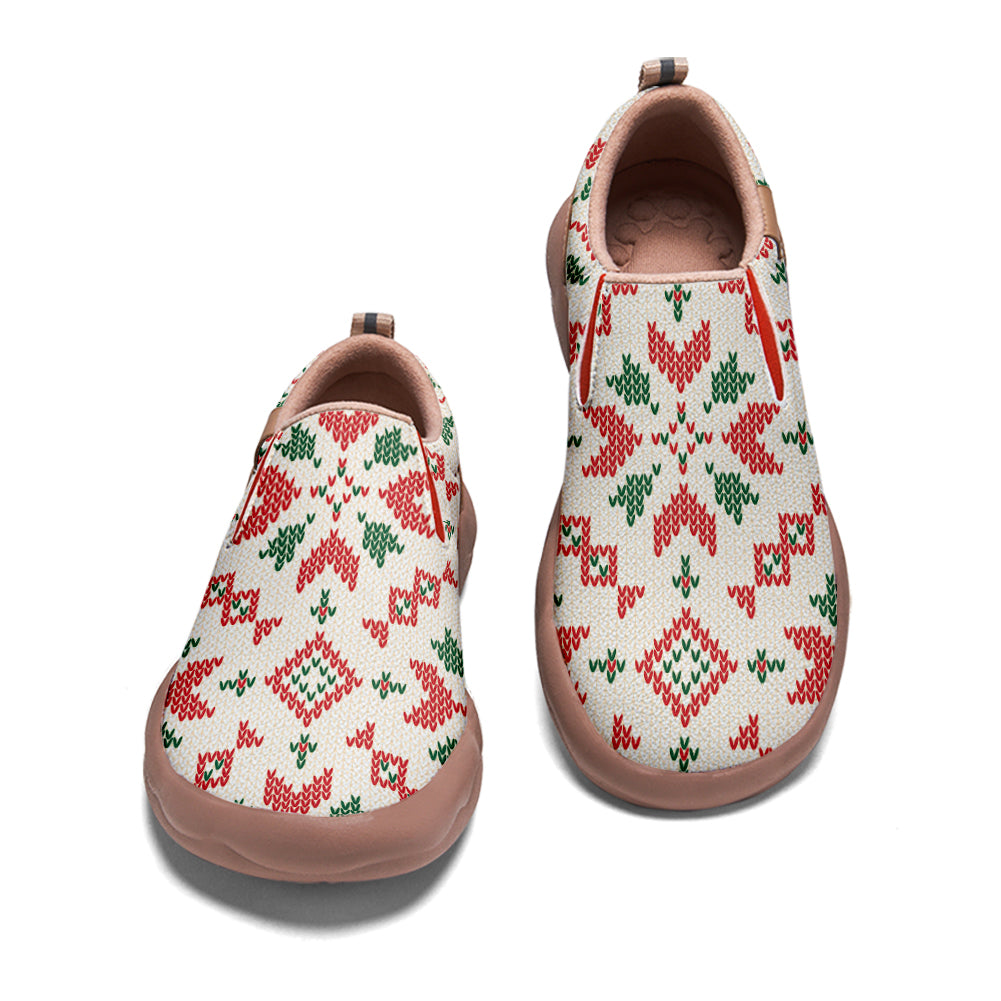 Pixel Christmas Snowflake Slip On