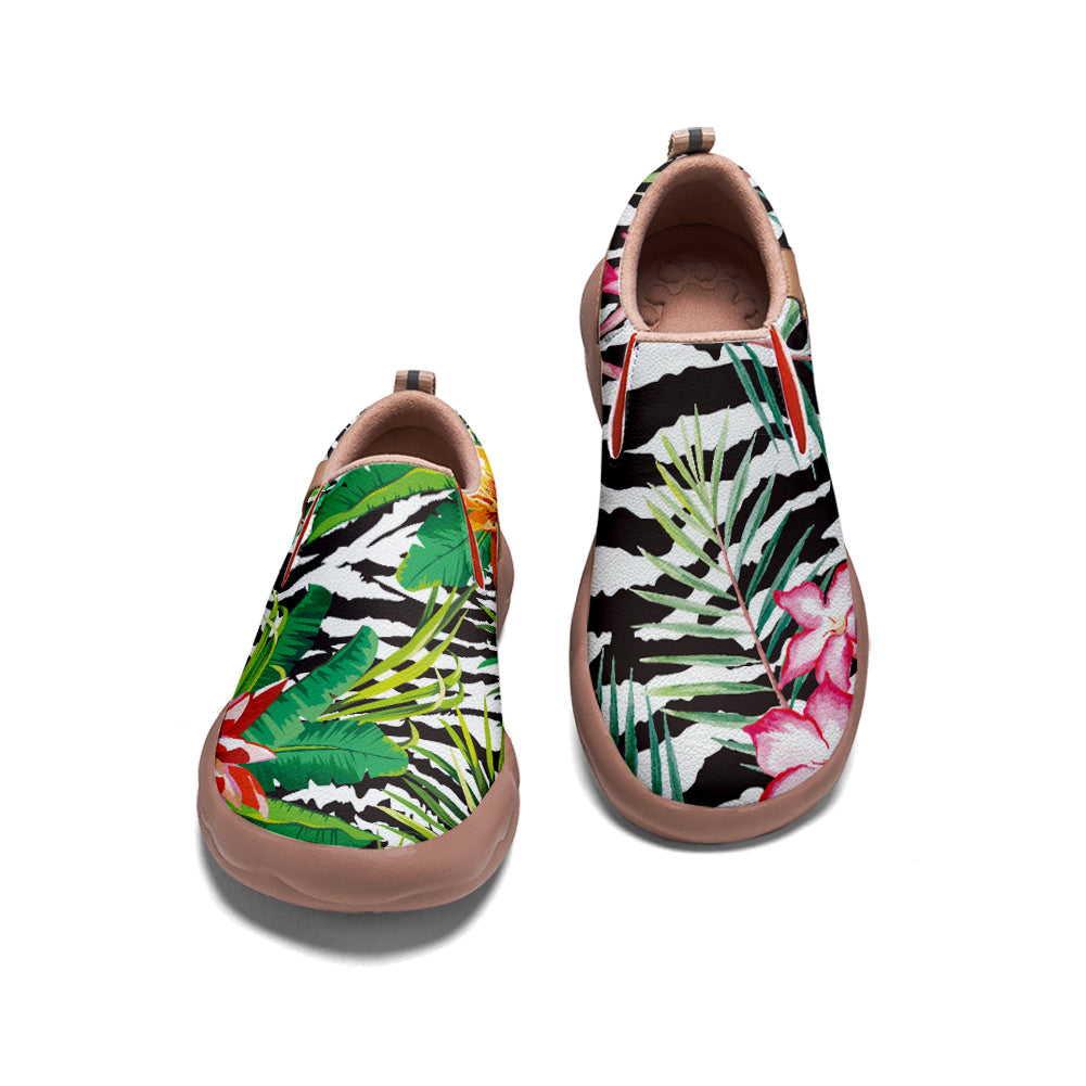 Tropical Zebra Print Slip On