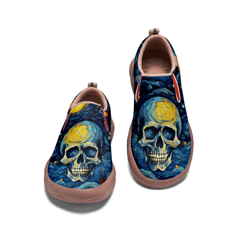 Starry Night Skull Slip On