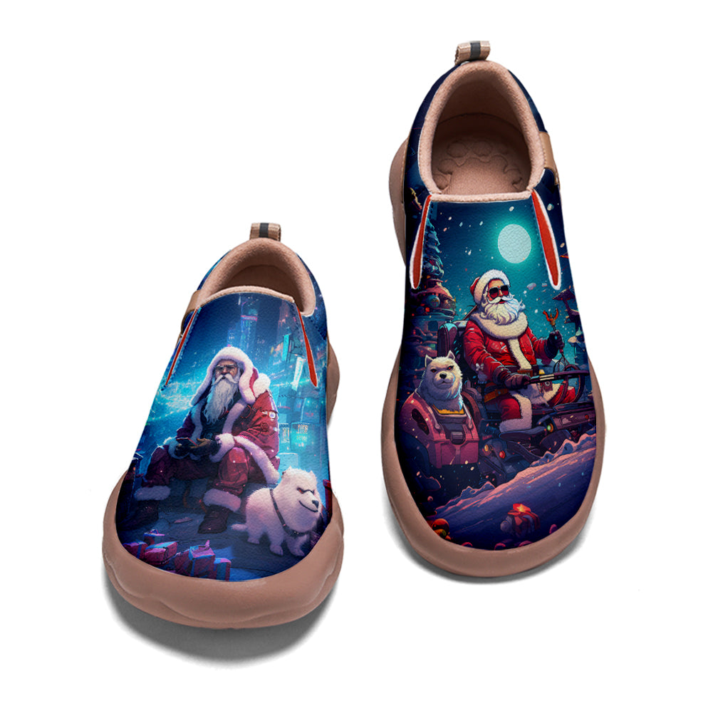 Cyberpunk Style Santa Claus Kids Slip On