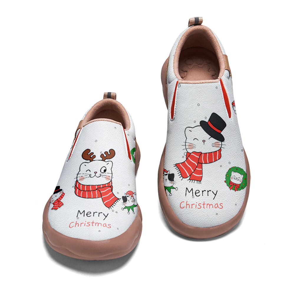 Christmas Kitten Kids Slip On