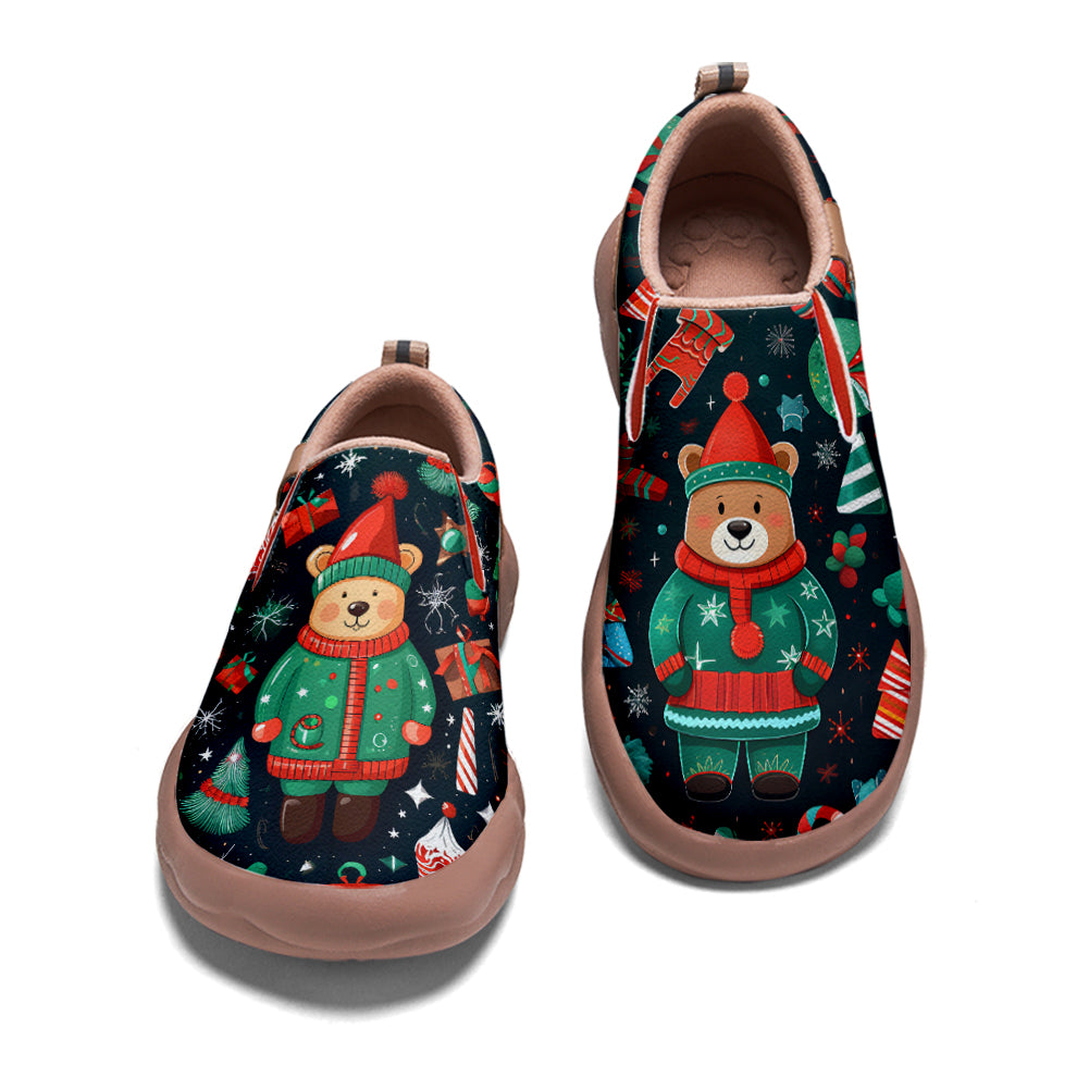 Christmas Bear Kids Slip On