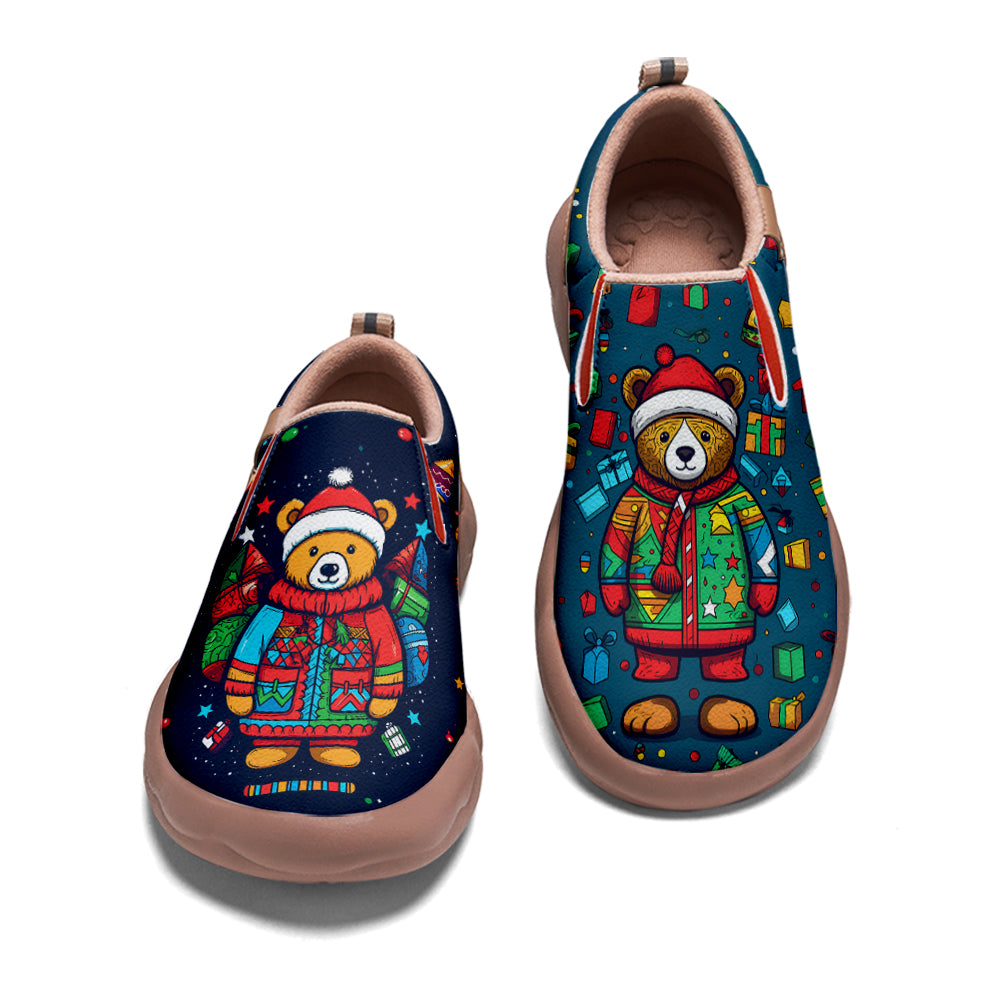 Christmas Bear Kids Slip On