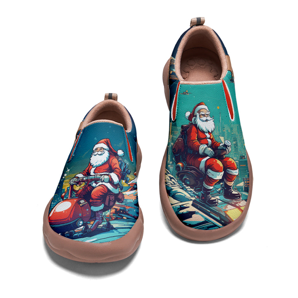 Cyberpunk Style Santa Claus Kids Slip On