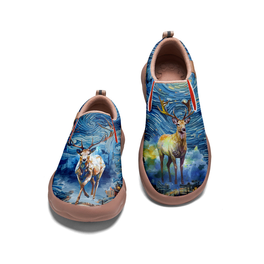 Starry Night Deer Slip On