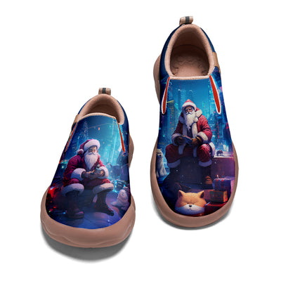 Cyberpunk Style Santa Claus Kids Slip On