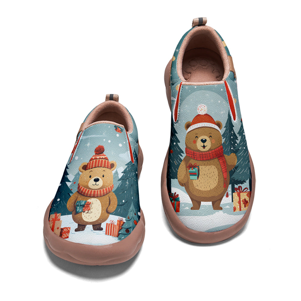 Christmas Bear Kids Slip On