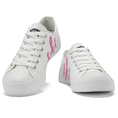 Breast Cancer Low Top Canvas Shoes