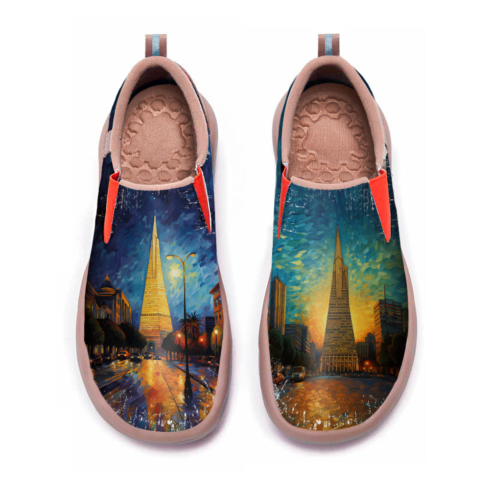 Starry Night San Francisco City Slip On